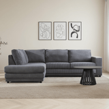 Ecksofa anthrazit Rippstoff Schlafsofa Gabi - links 