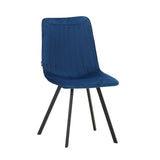 Eetkamerstoel Jimmy Velvet Dimehouse Blauw LxBxH 75x57x51 Stof Witfoto schuin vooraanzicht