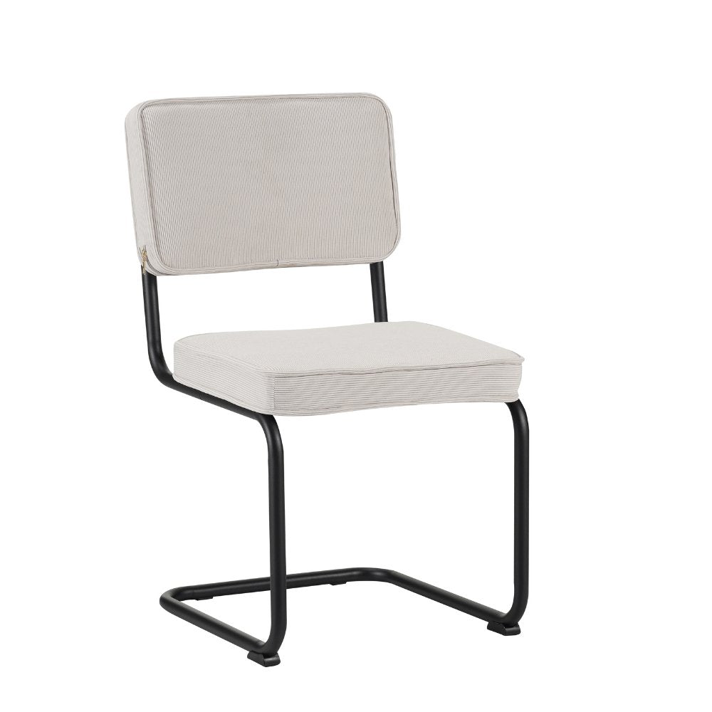 Esszimmerstuhl Remo Rippstoff Dimehouse Beige LxBxH 56x55x52 Rippstoff Weißfoto schräg Vorderansicht