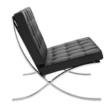 Fauteuil Expo premium leer Dimehouse Zwart LxBxH 80x78x78 Runderleer Witfoto zijaanzicht