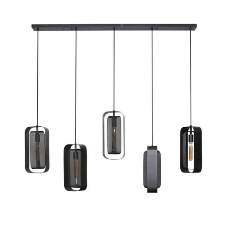 Hanglamp Jeff DH Interior Zwart LxBxH 141x51x15 Metaal Witfoto vooraanzicht