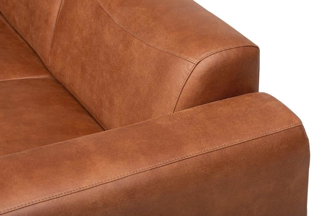 Bank Barin DeGeBe Cognac LxBxH 213x97x65 Stof Witfoto detail