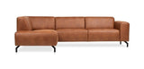 Bank Barin DeGeBe Cognac LxBxH 213x97x65 Stof Witfoto zijaanzicht