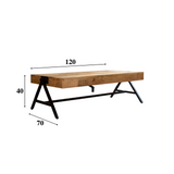 Salontafel Avia Dimehouse Bruin LxBxH 125x80x16 Mangohout Witfoto maatindicatie