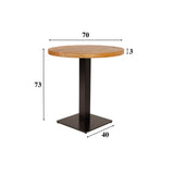 Eettafel Bistrotafel Rond Dimehouse Bruin LxBxH 77x77x7 Mangohout Witfoto maatindicatie