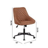 Bureaustoel Emily Microvezel Dimehouse Cognac LxBxH 75x61x52 Microvezel Witfoto maatindicatie