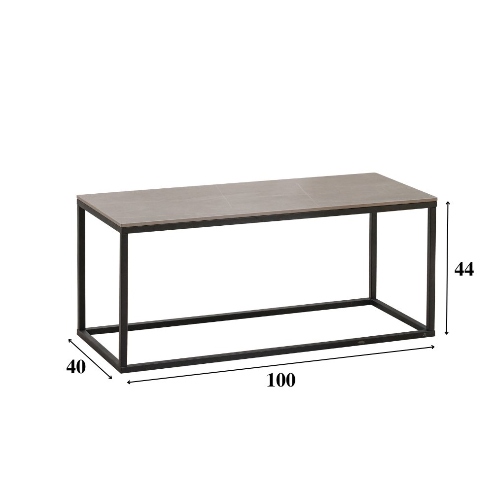 Couchtisch Fien grau Marmor Look rechteckig 100x40 cm