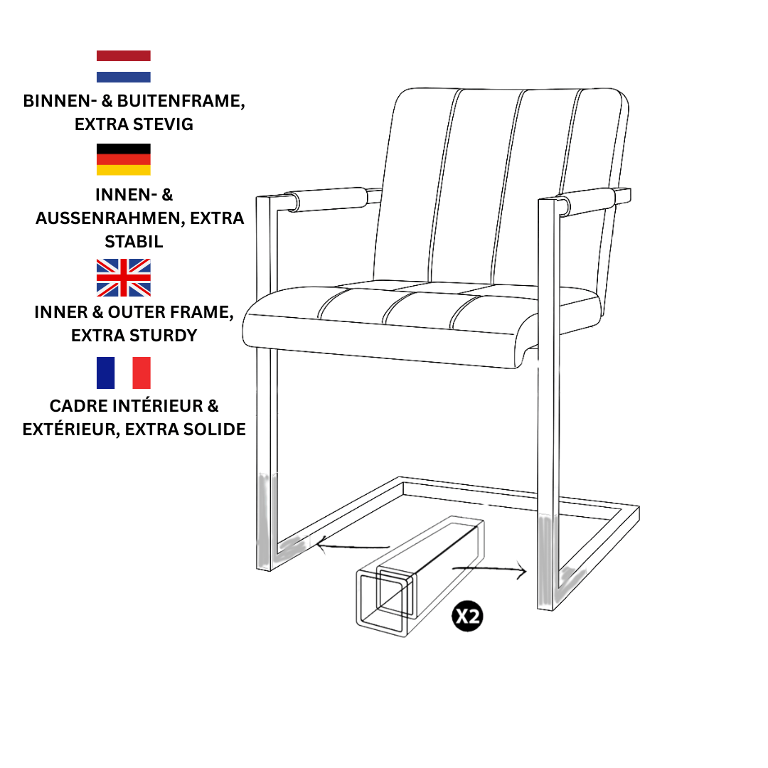Industrieller Esszimmerstuhl Taupe Mikrofaser Jackson - Mit Armlehnen