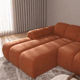 Banken-Ecksofa mit Lounge-Käufer Bouclé Stoff - Streifen - links - Brix -Dimehouse