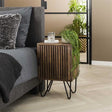 Nachttisch Tory DH Interior Mango LxBxH 65x45x35 Mangoholz Stimmungsvolles Foto diagonal von vorne