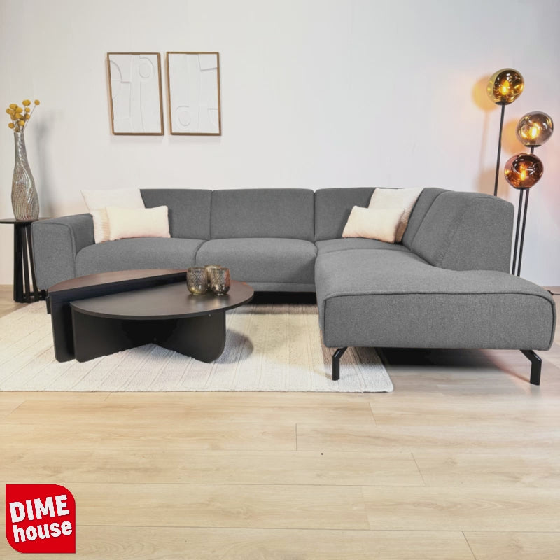 Ecksofa Maël Bouclé-Stoff terrakottafarben – links