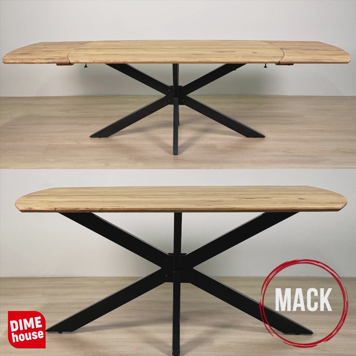 Ausziehbarer Esstisch Mack Dänisch ovaler Akaziahout 175-275x90 cm