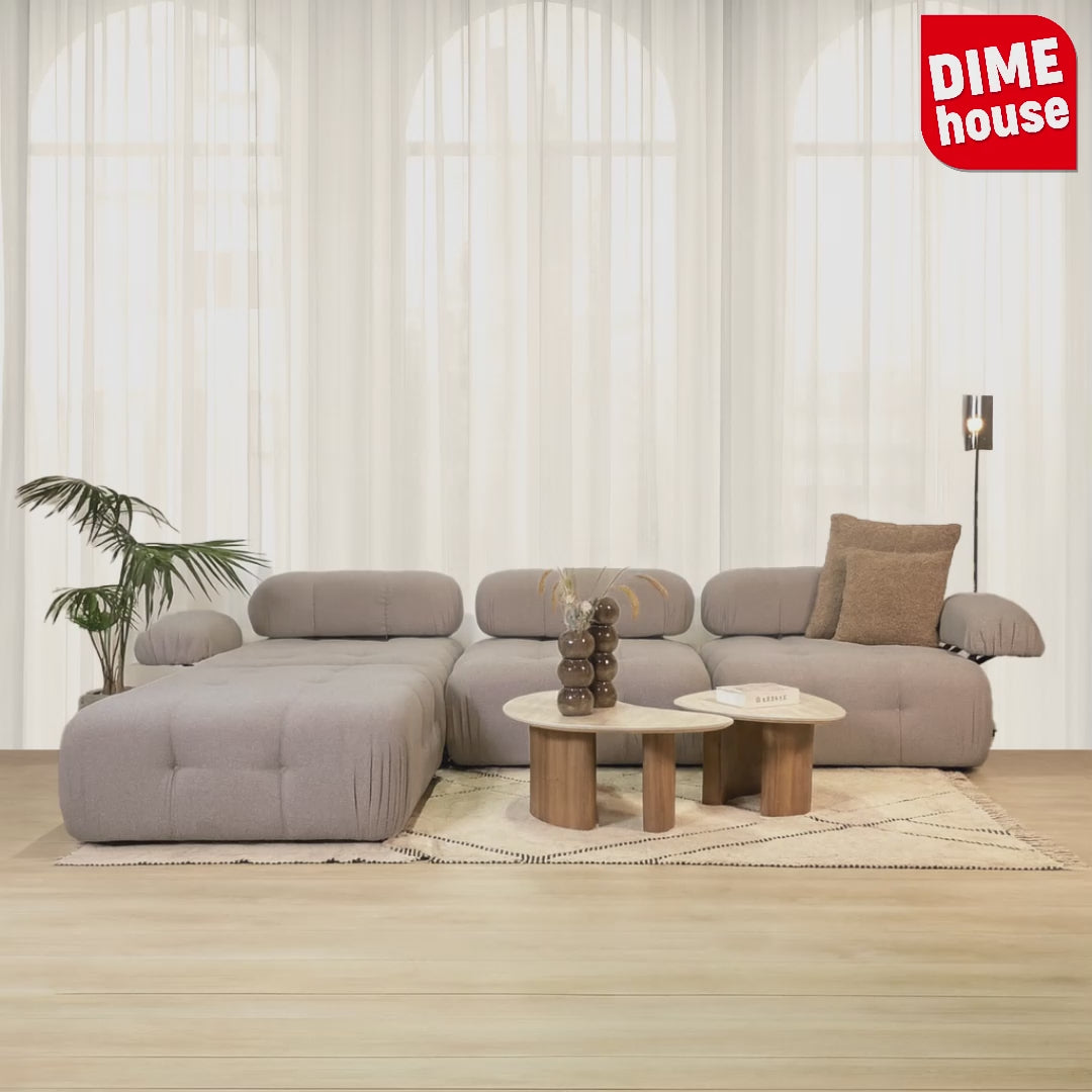 Modulare Bank 3sitzer mit Hocker Doeblo Beige