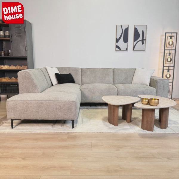 Ecksofa Ravi Chenille meliert grau – links