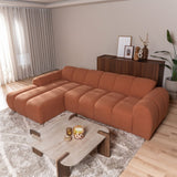Banken-Ecksofa mit Lounge-Käufer Bouclé Stoff - Streifen - links - Brix -Dimehouse