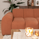 Banken-Ecksofa mit Lounge-Käufer Bouclé Stoff - Streifen - rechts - Brix -Dimehouse