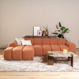 Banken-Ecksofa mit Lounge-Käufer Bouclé Stoff - Streifen - links - Brix -Dimehouse