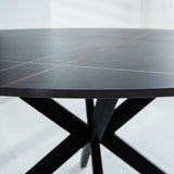 Eettafel Yuna Black Dimehouse Zwart LxBxH 141x141x11 Sintered stone Sfeerfoto detail