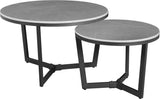 Couchtisch Set von 2 Brady Round Marmerlook Grey