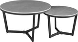 Couchtisch Set von 2 Brady Round Marmerlook Grey