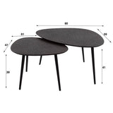 Salontafel Luna DH Interior Grijs LxBxH 83x13x12 Grijs Witfoto maatindicatie