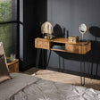 Schminktisch Maria DH Interior Mango LxBxH 116x47x29 Mangoholz Stimmungsvolles Foto diagonal von vorne