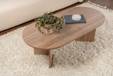 Couchtische-Ovaler Couchtisch Walnuss Melamin - Japandi - 119x60 cm - Sota-Dimehouse