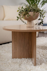 Couchtische-Ovaler Couchtisch Walnuss Melamin - Japandi - 119x60 cm - Sota-Dimehouse
