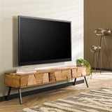 TV Meubel Alisa DH Interior Acacia LxBxH 183x45x25 Acaciahout Sfeerfoto schuin vooraanzicht