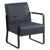 Fauteuil Peter Dimehouse Blauw LxBxH 68x62x45 Kunstleer Witfoto schuin vooraanzicht