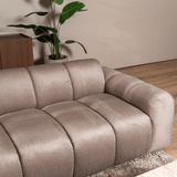 Banken-Ecksofa mit Loungesand Samt Strukturstoff - Streifen - links - Brix-Dimehouse