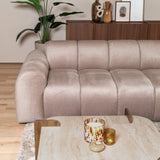 Banken-Ecksofa mit Loungesand Samt Strukturstoff - Streifen - links - Brix-Dimehouse