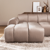 Banken-Ecksofa mit Loungesand Samt Strukturstoff - Streifen - links - Brix-Dimehouse