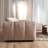 Banken-Ecksofa mit Loungesand Samt Strukturstoff - Streifen - rechts - Brix-Dimehouse