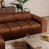 Banken-Ecksofa mit Lounge-Käufer Samt Strukturstoff - Streifen - links - Brix-Dimehouse