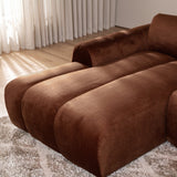 Banken-Ecksofa mit Lounge-Käufer Samt Strukturstoff - Streifen - links - Brix-Dimehouse