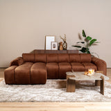 Banken-Ecksofa mit Lounge-Käufer Samt Strukturstoff - Streifen - links - Brix-Dimehouse