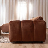 Banken-Ecksofa mit Lounge-Käufer Samt Strukturstoff - Streifen - links - Brix-Dimehouse
