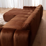 Banken-Ecksofa mit Lounge-Käufer Samt Strukturstoff - Streifen - links - Brix-Dimehouse